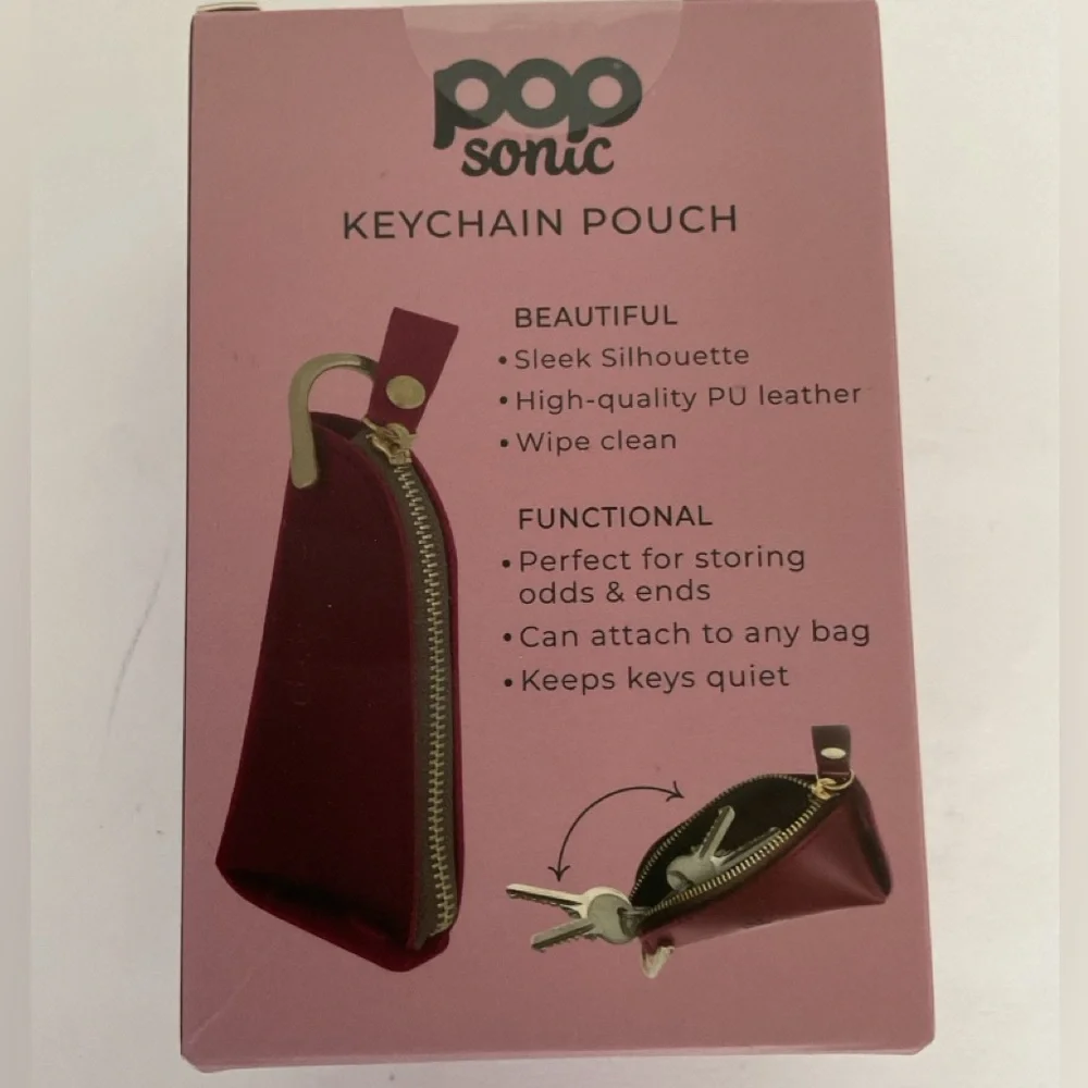 Pop So ic Vegan Leather Keychain Coin Purse NWT